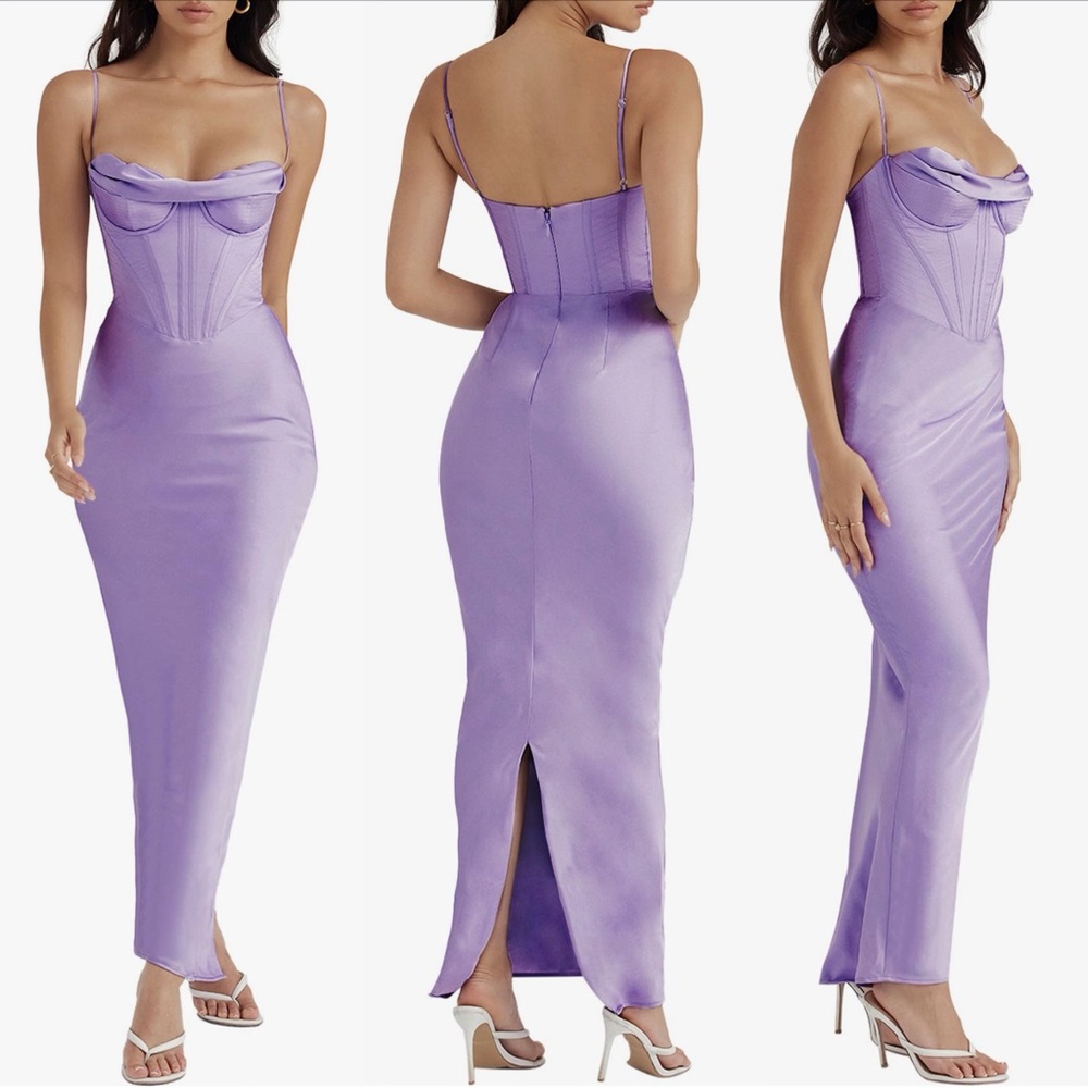 House of CB Charmaine Corset Dress Maxi Lavender Lilac Purple, Size L+ Plus Cup